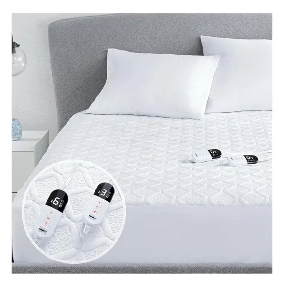 New Degrees of Comfort Dual Control California King Heated Mattress Pad White - Picture 5 of 11